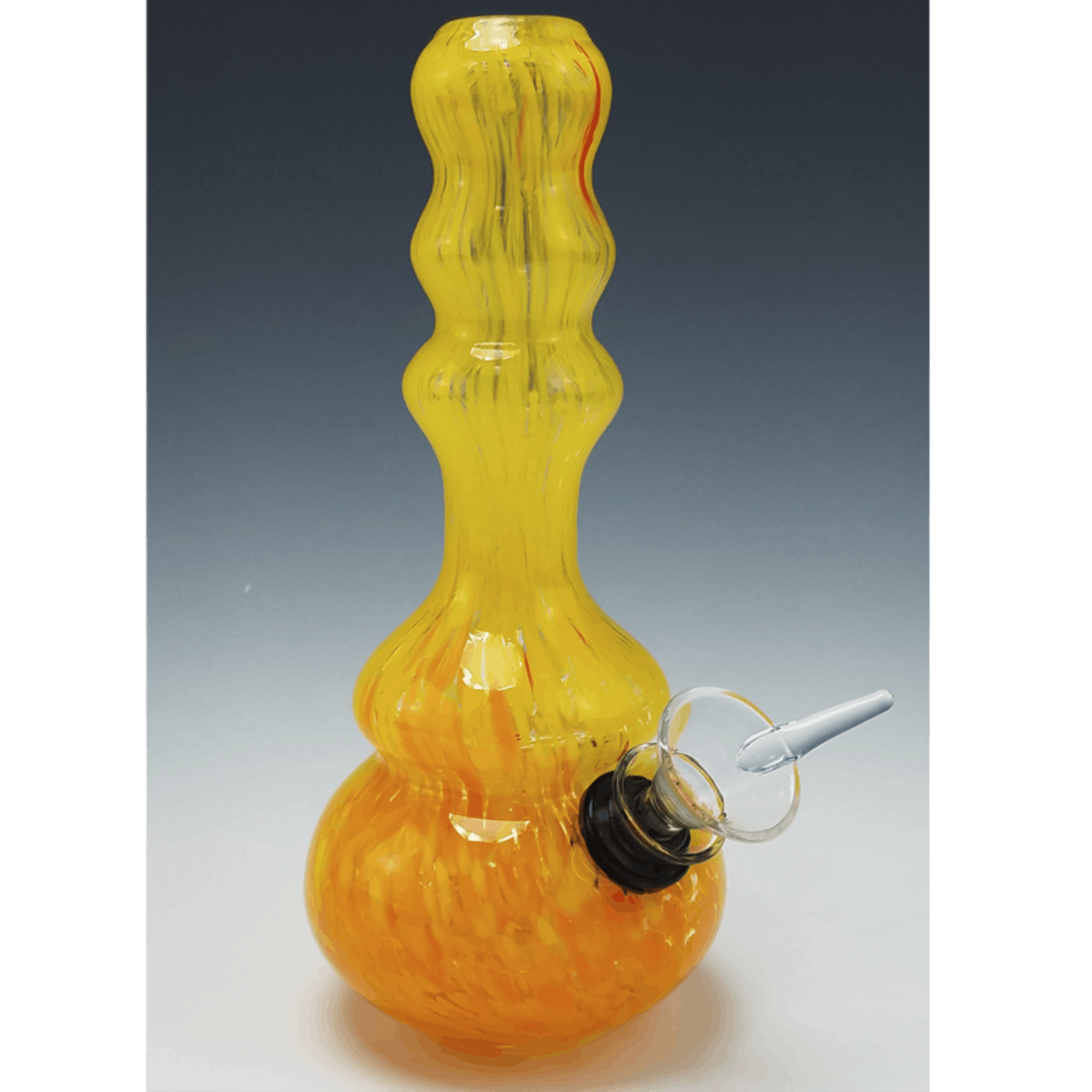 Mile High Glass Pipes 7" Soft Glass Water Pipe With Orange & Yellow